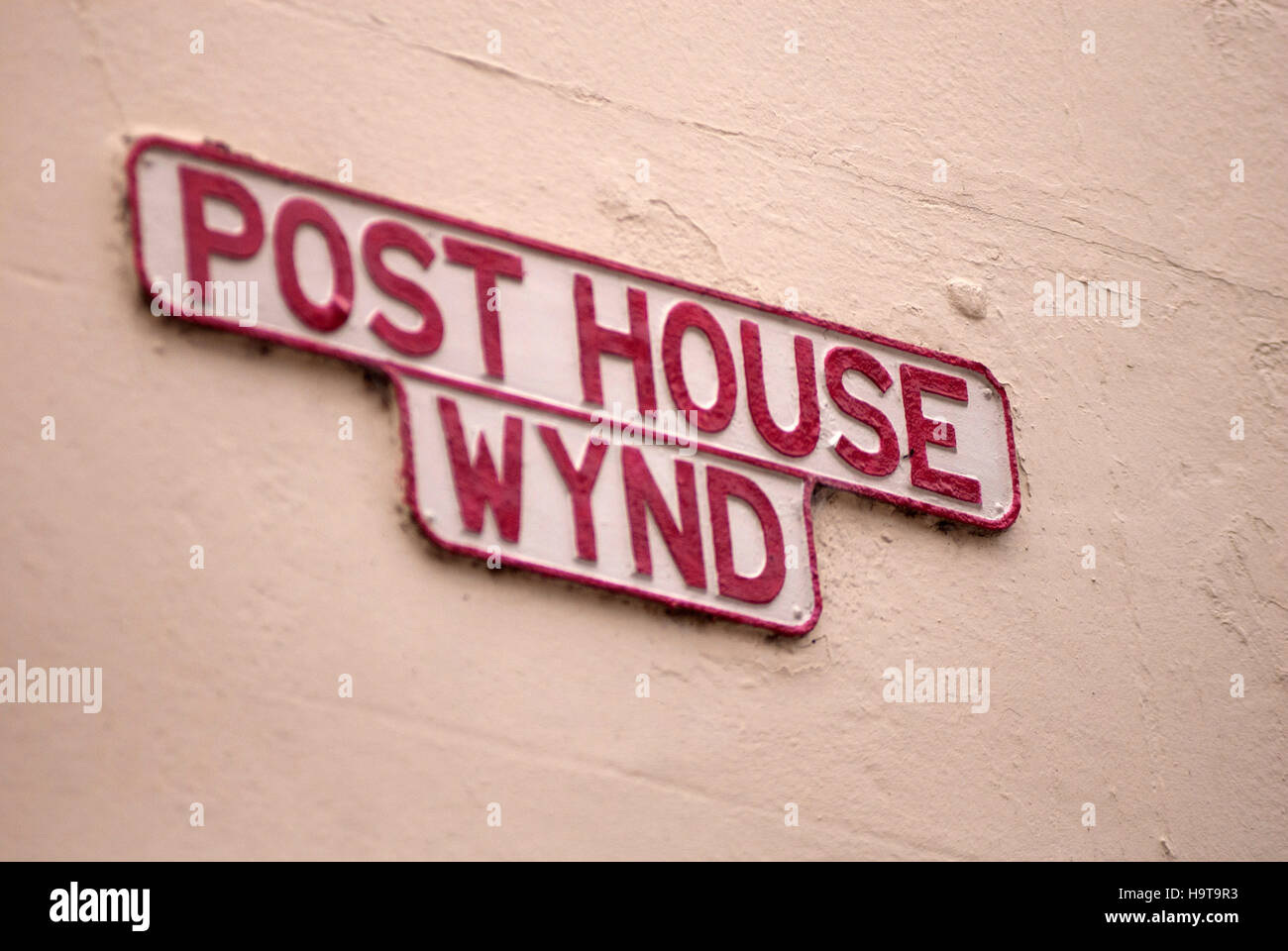 Poster Chambre Wynd street sign, Darlington Banque D'Images