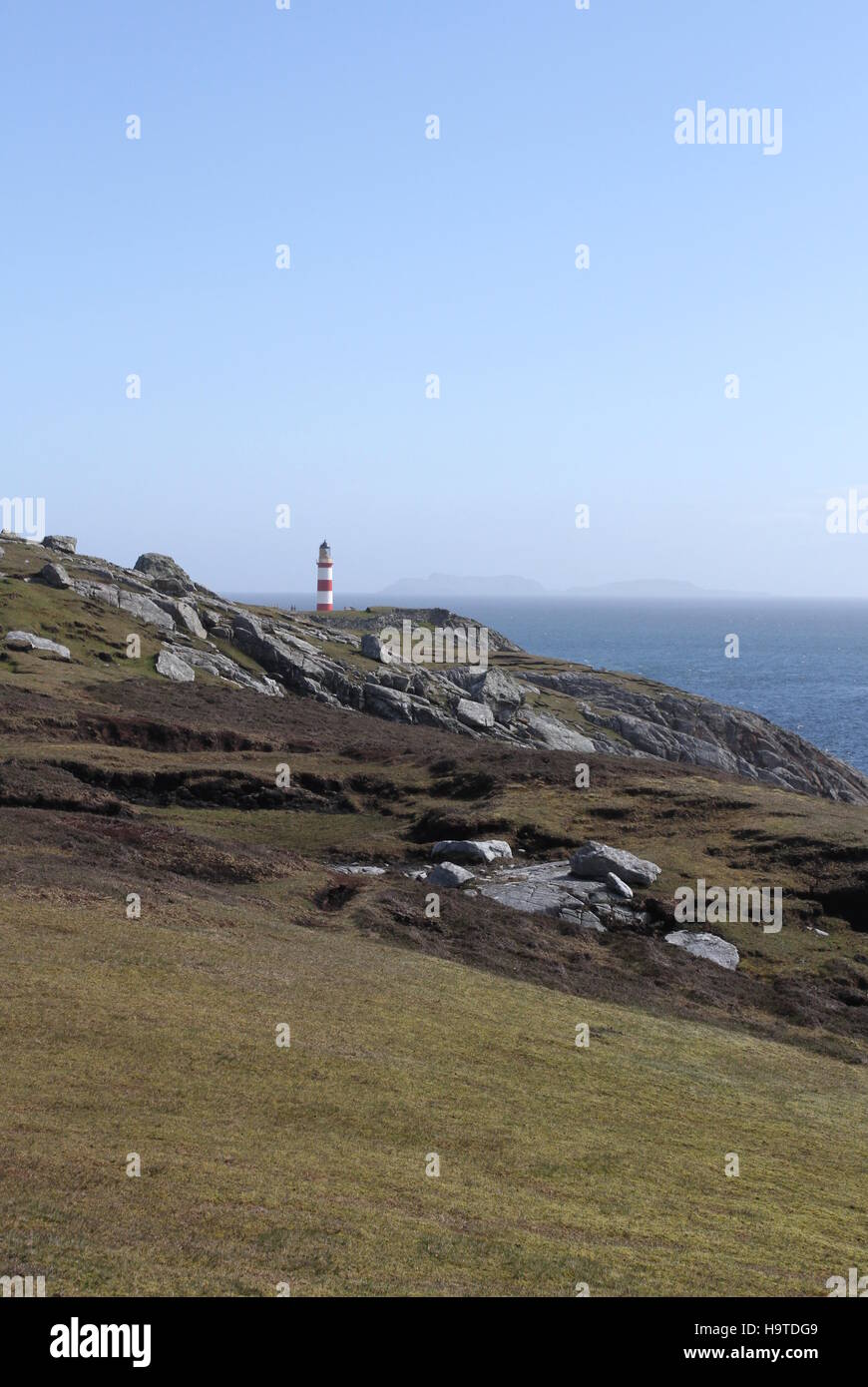Eilean glas phare sur l'île de scalpay lointaines îles shiant avec ecosse mai 2014 Banque D'Images