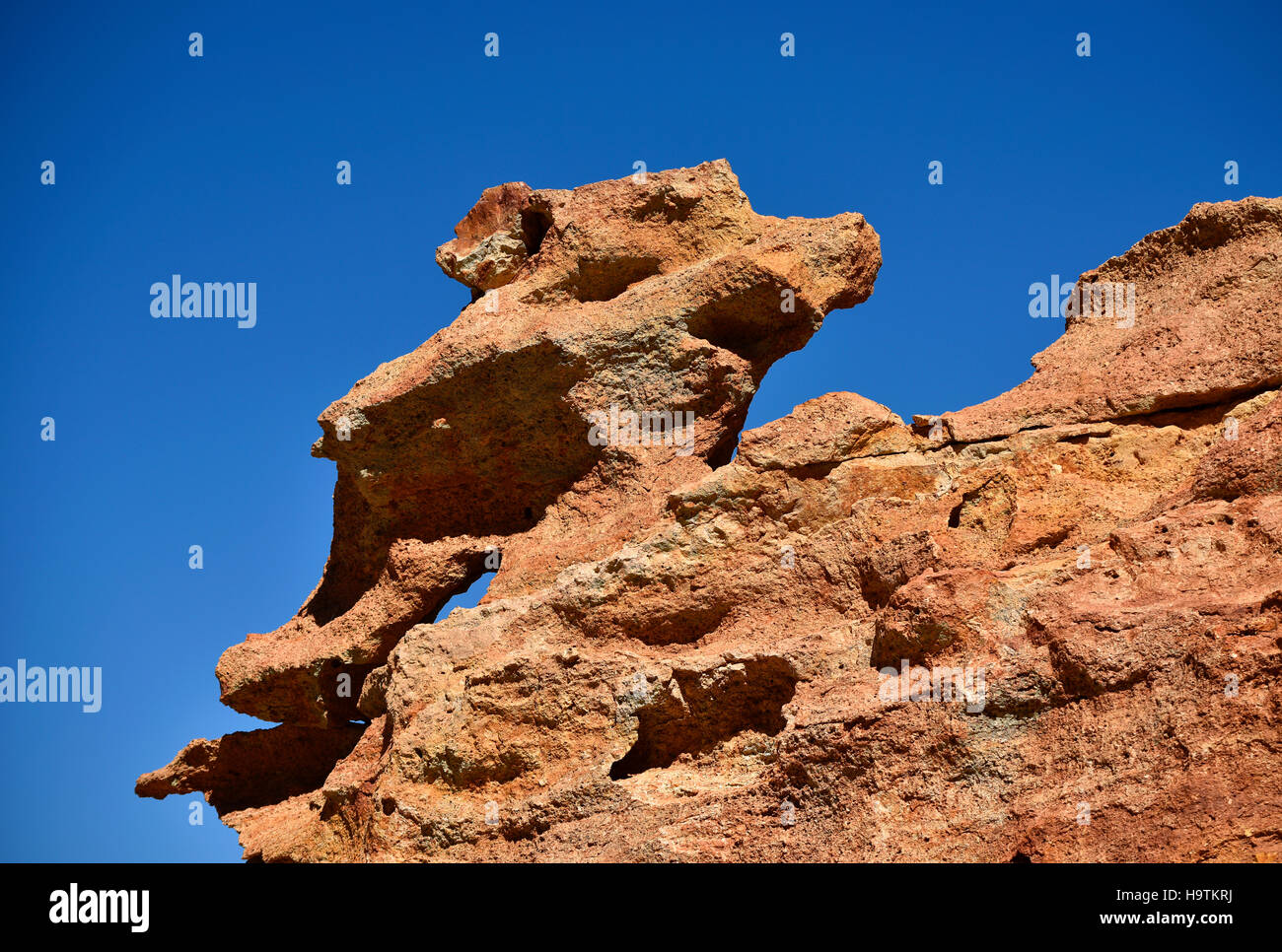 Rock formation El, le cochon de Puerco, Montaña Amarilla, Parc National du Teide, Tenerife, Canaries, Espagne Banque D'Images