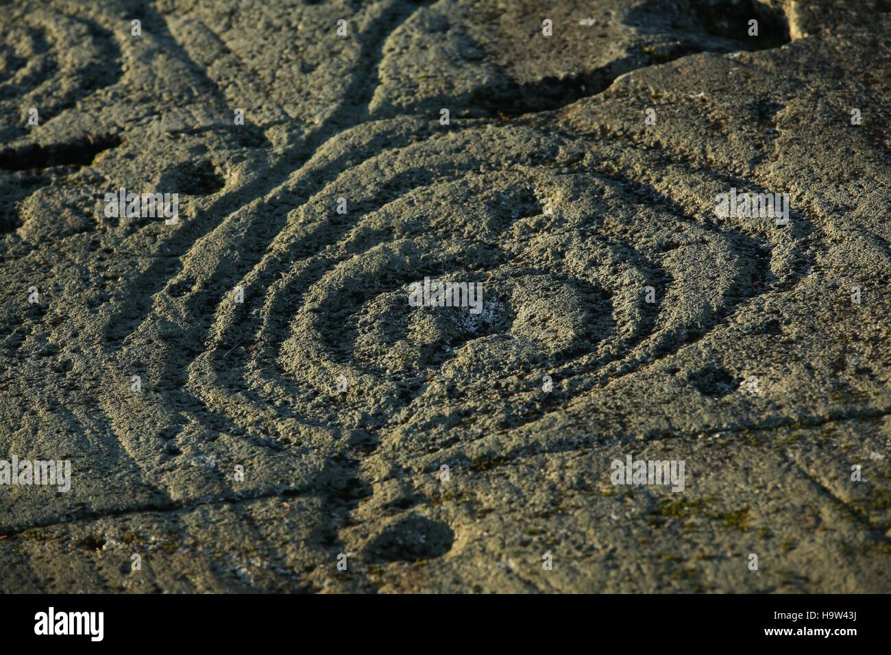 Achnabhreac Achnabhreac, sculpture sur pierre, Kilmartin Glen, ARGYLL & BUTE Banque D'Images