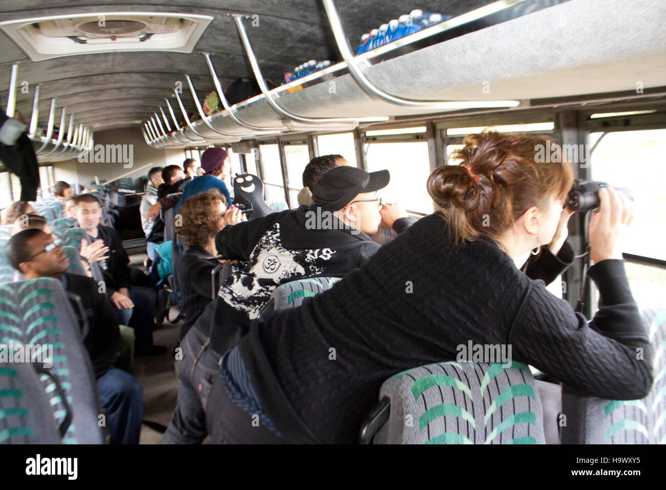 Cette image représente le concert de l'EVC au parc national de Denali, mettant en vedette un spectacle de musique en direct dans un cadre extérieur, avec pour toile de fond la beauté naturelle du parc. Banque D'Images