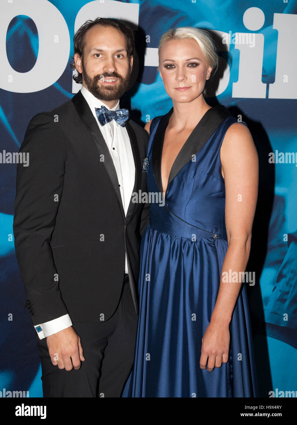 SARA SJÖSTRÖM nageuse suédoise et médaillée d'or aux Jeux Olympiques de Rio de Janeiro,ici avec son partenaire Johan de Jong Skierus Banque D'Images