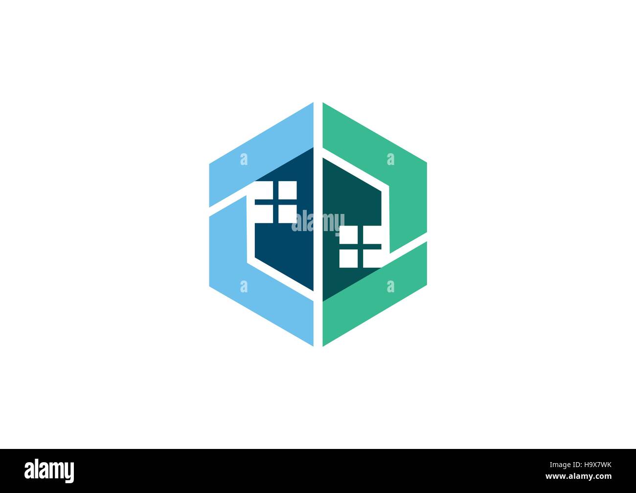 Vente maison logo, création des cubes moderne abstrait accueil construction'icône symbole, l'architecture appartement accueil template vector Illustration de Vecteur