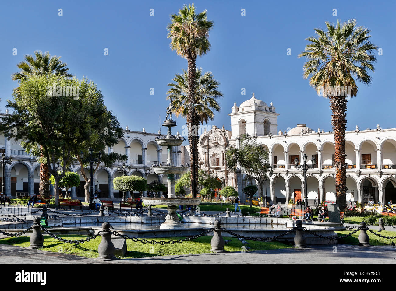 Plaza de Armas, Arequipa, Pérou Banque D'Images