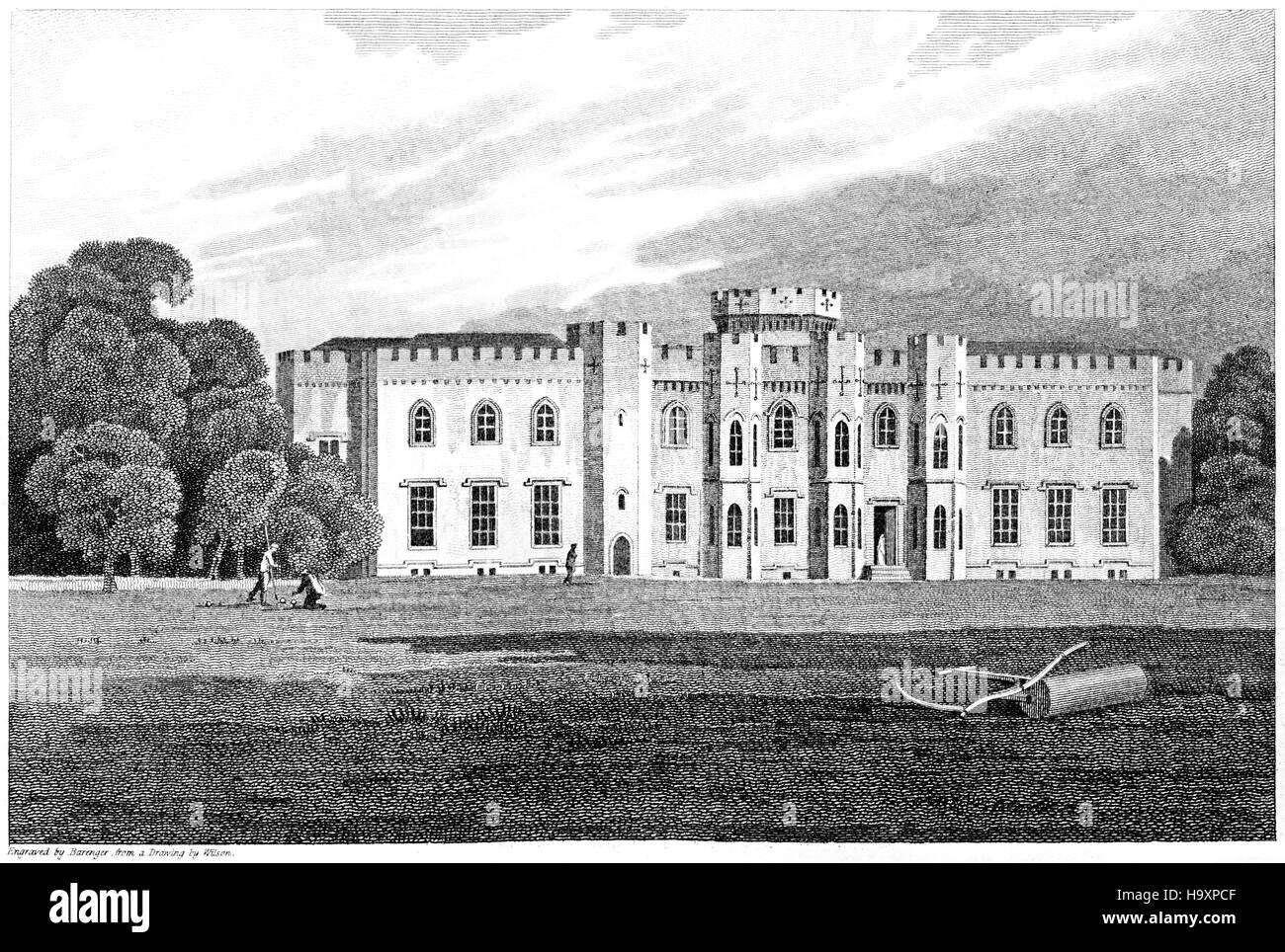 Une gravure du château de Cardiff, numérisées à haute résolution à partir d'un livre imprimé en 1812. Croyait libres de droit. Banque D'Images