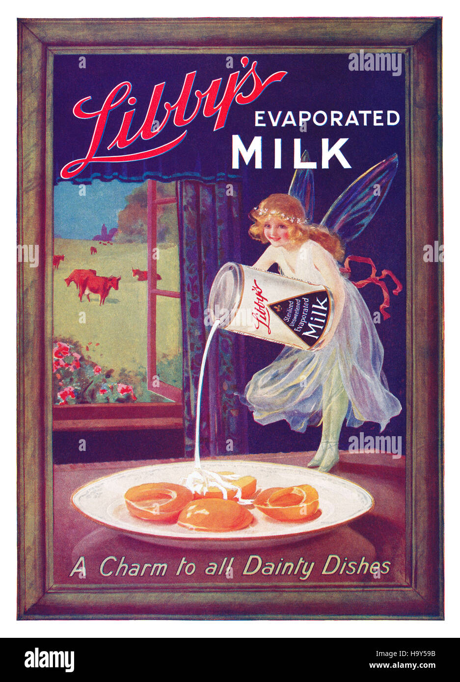 Années 1920, la publicité pour le lait évaporé de Libby Banque D'Images