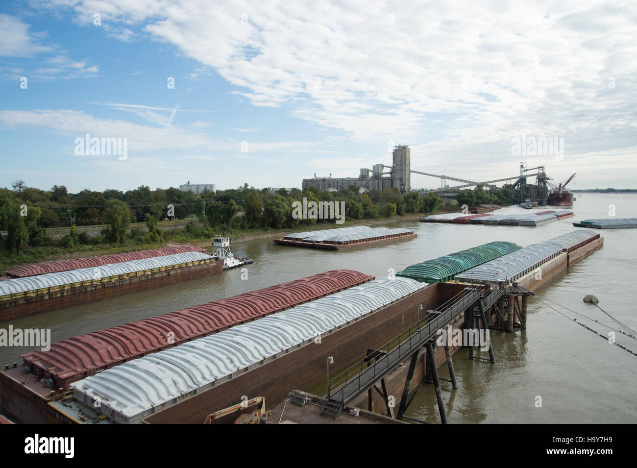 L'USDA et la GIPSA supervisent l'inspection, l'entreposage et le transfert des grains, assurant ainsi le contrôle de la qualité et la sécurité de la manutention des grains. Cet effort réglementaire appuie l'industrie agricole en maintenant des normes de salubrité des aliments et de stabilité économique sur le marché céréalier américain. Banque D'Images