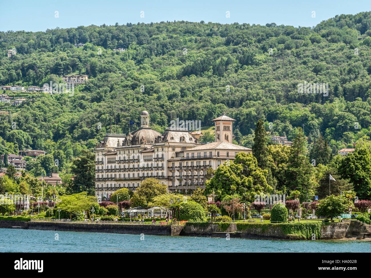 Front de mer de Stresa à Lago Maggiore, Piemont, Italie Banque D'Images