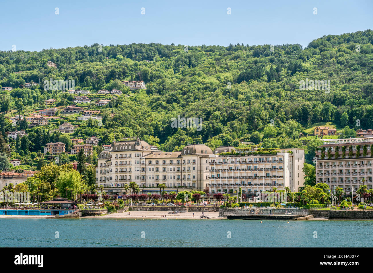 Front de mer de Stresa à Lago Maggiore, Piemont, Italie Banque D'Images
