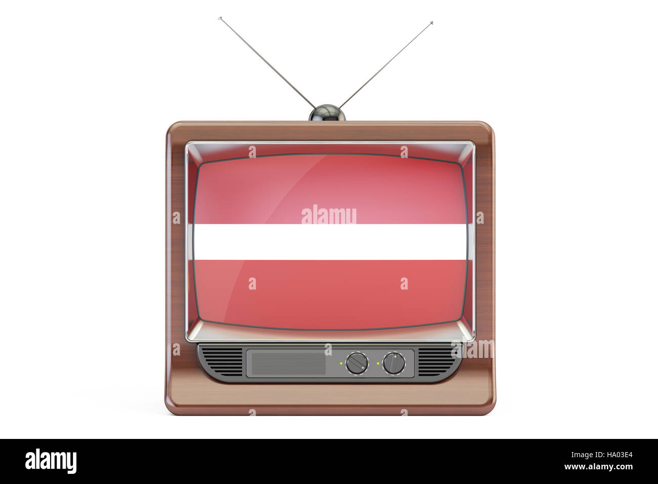 Vieux téléviseur avec pavillon de la Lettonie. Concept de télévision lettone, rendu 3D Banque D'Images Vieux téléviseur avec pavillon de la Lettonie. Concept de télévision lettone, rendu 3D Banque D'Images