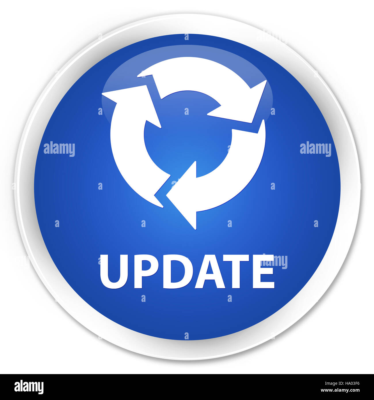 Mise à jour (icône Actualiser) isolé sur le bouton rond bleu premium abstract illustration Banque D'Images