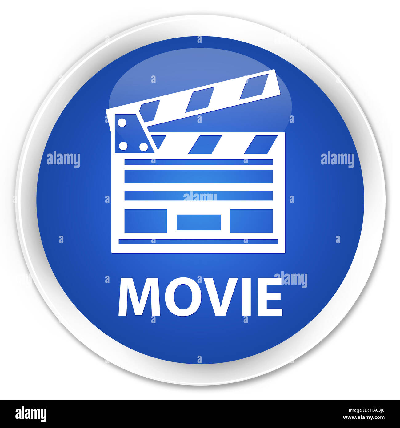 Cinéma (film) l'icône clip isolé sur le bouton rond bleu premium abstract illustration Banque D'Images
