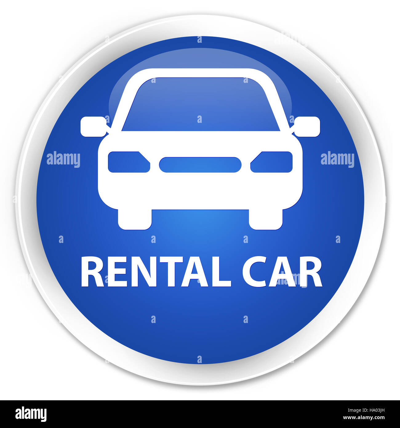 Location de voiture isolé sur le bouton rond bleu premium abstract illustration Banque D'Images