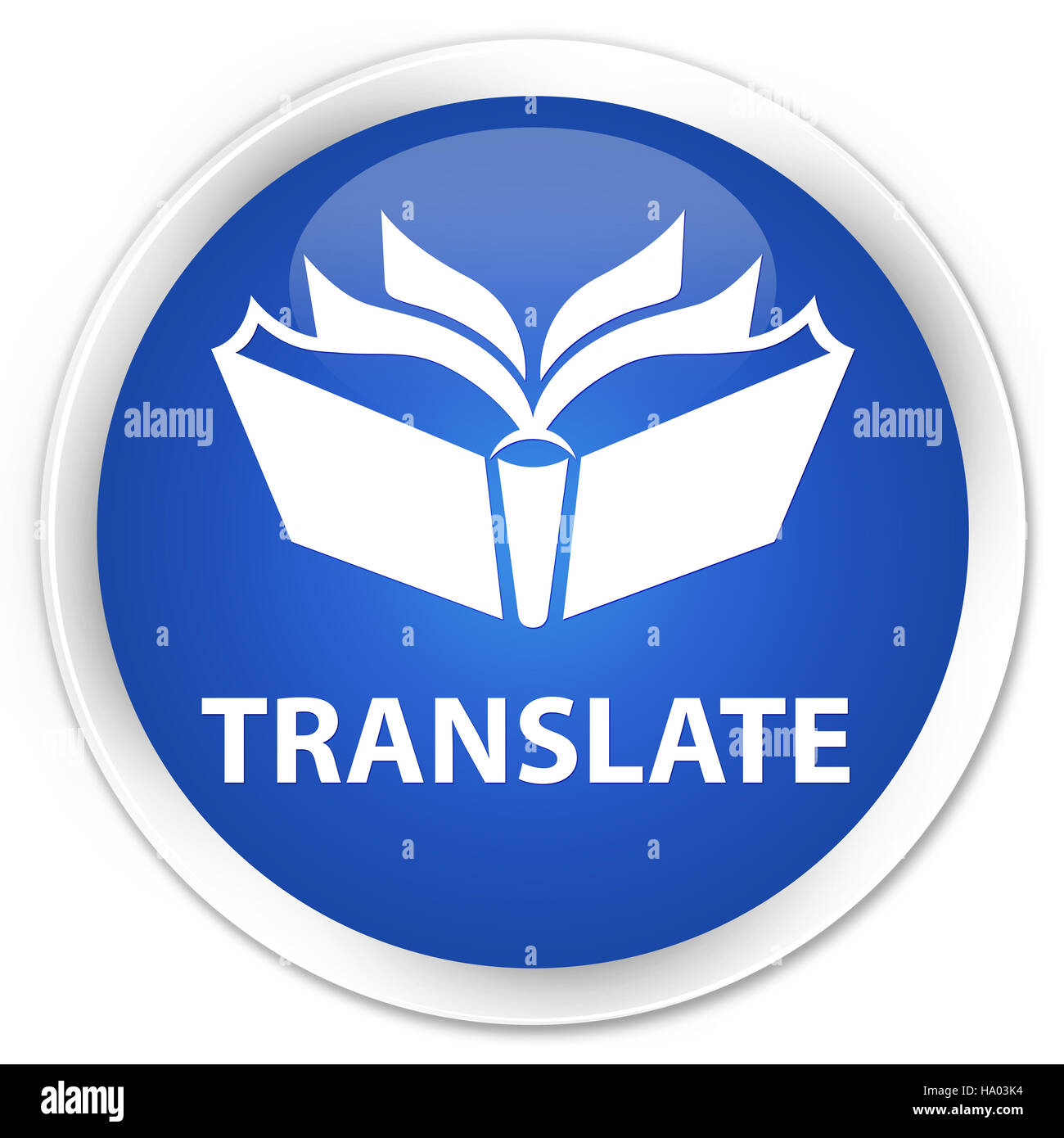 Translate isolé sur le bouton rond bleu premium abstract illustration Banque D'Images