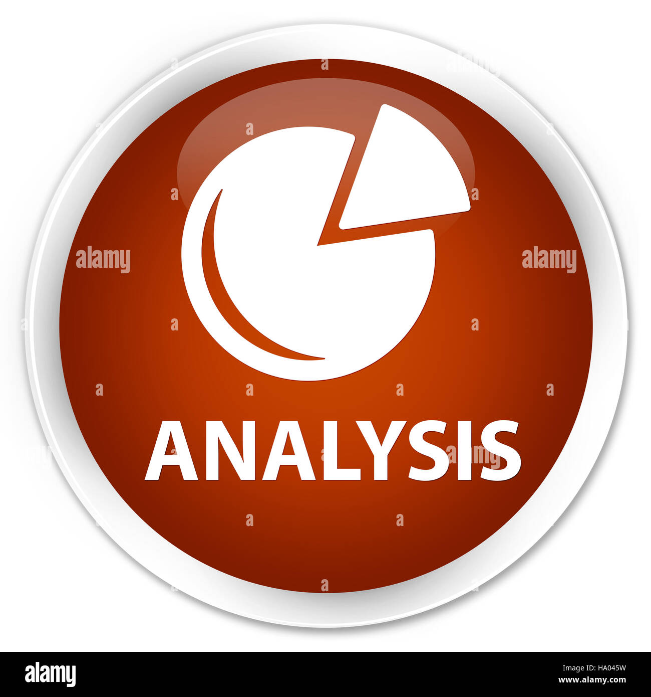 L'analyse (symbole graphique) isolé sur bouton rond marron premium abstract illustration Banque D'Images