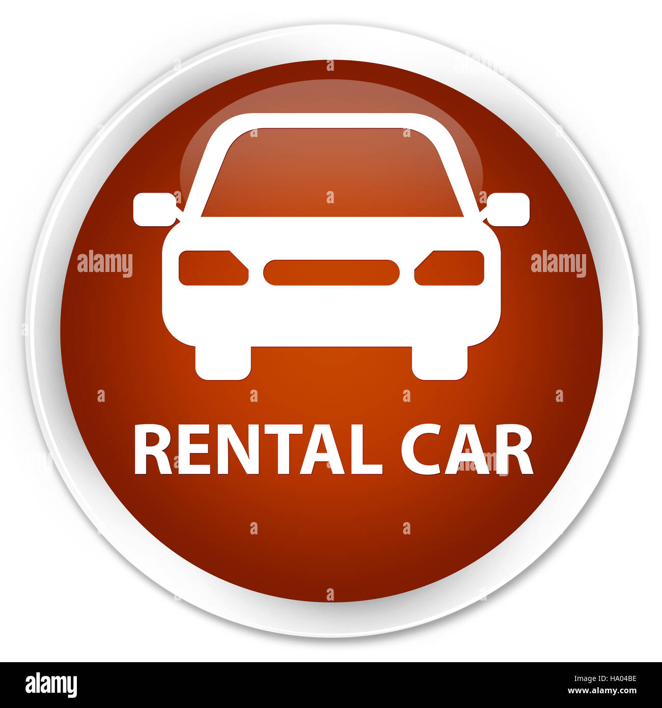 Location de voiture isolé sur bouton rond marron premium abstract illustration Banque D'Images