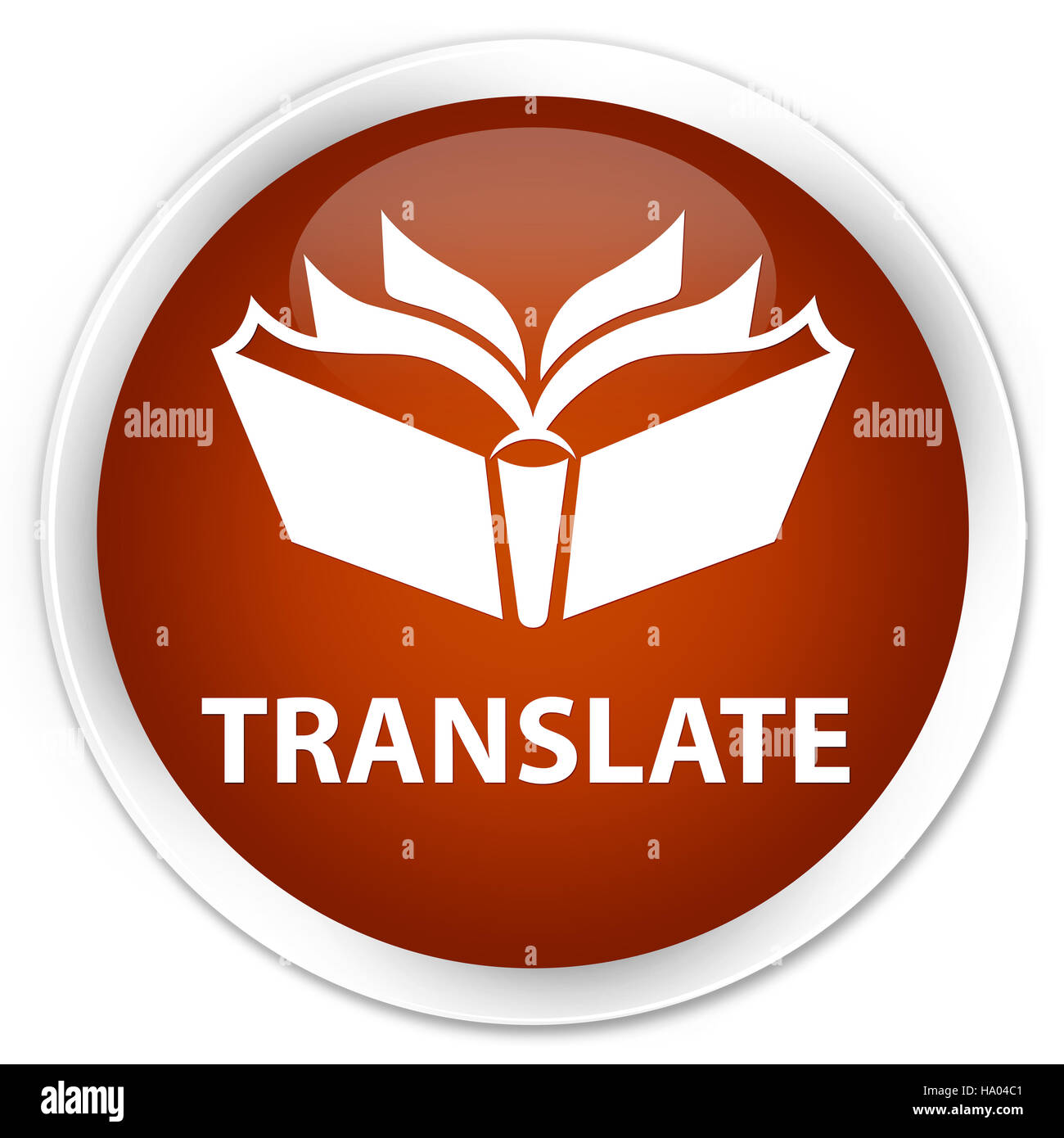 Translate isolé sur bouton rond marron premium abstract illustration Banque D'Images