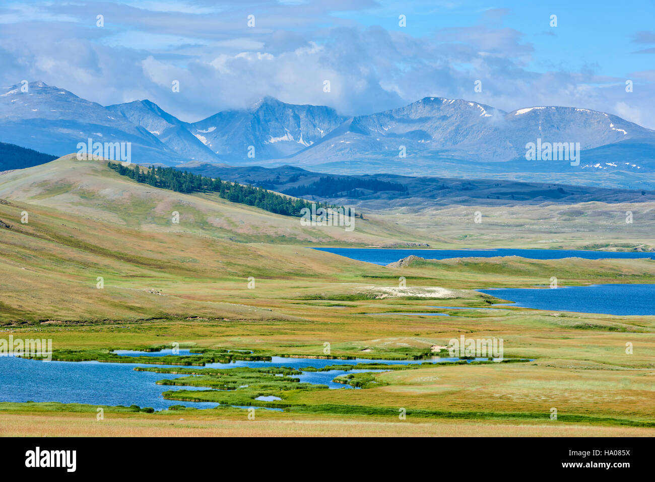 La Mongolie, Bayan-Ulgii province, l'ouest de la Mongolie, parc national de Tavan Bogd, le 5 plus haut sommet de la montagne de l'Altaï, Dayan Nuur lake Banque D'Images