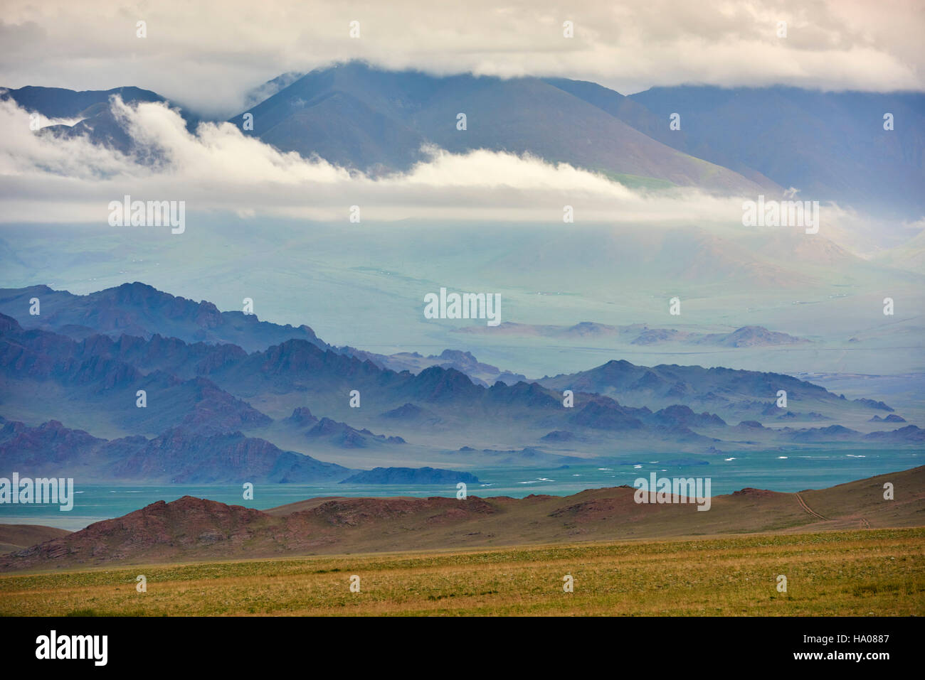 La Mongolie, Bayan-Ulgii province, l'ouest de la Mongolie, les montagnes colorées de l'Altay Banque D'Images