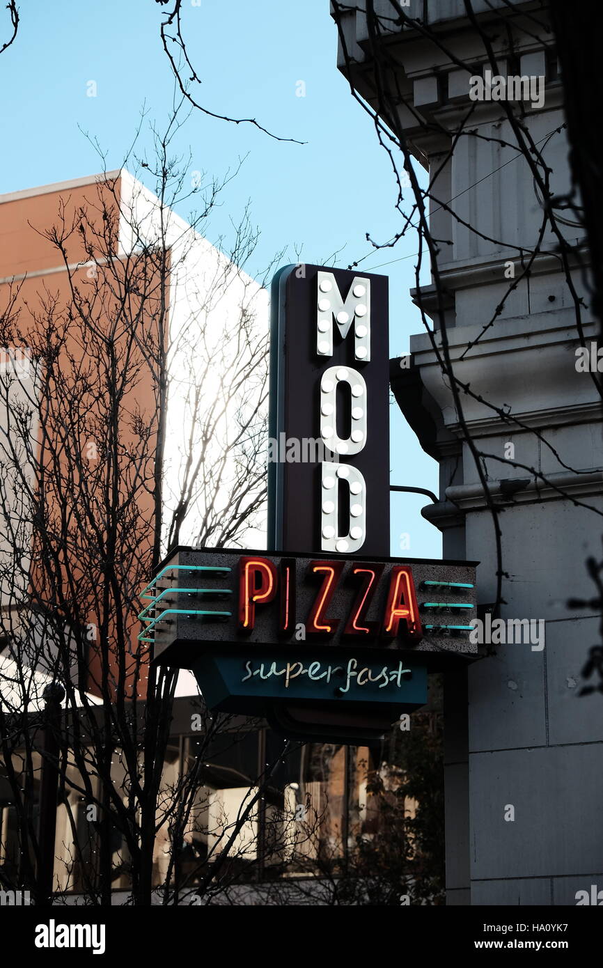 Mod super rapide pizza sign Banque D'Images