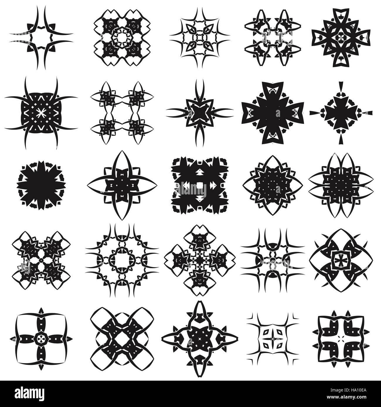 Ensemble de rosettes Tribal Tattoo Design Illustration de Vecteur