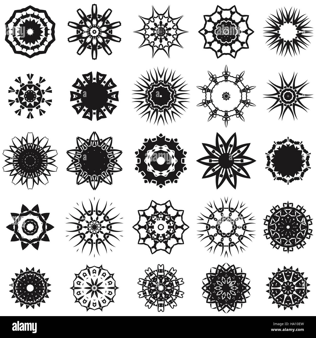 Ensemble de rosettes Tribal Illustration de Vecteur