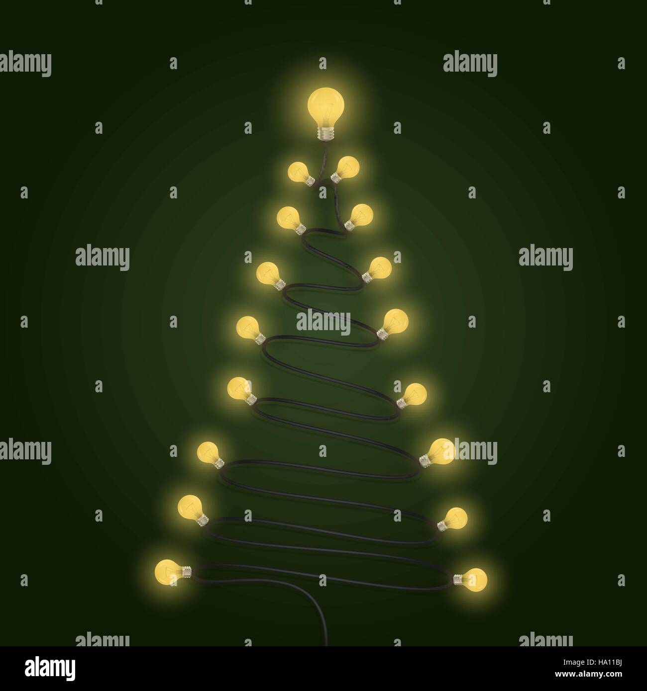 Ampoules colorées et symbole de l'arbre de Noël .Joyeux noël résumé fond.Design de carte postale de Noël, Joyeux Noël, Joyeux ou logo icône Illustration de Vecteur
