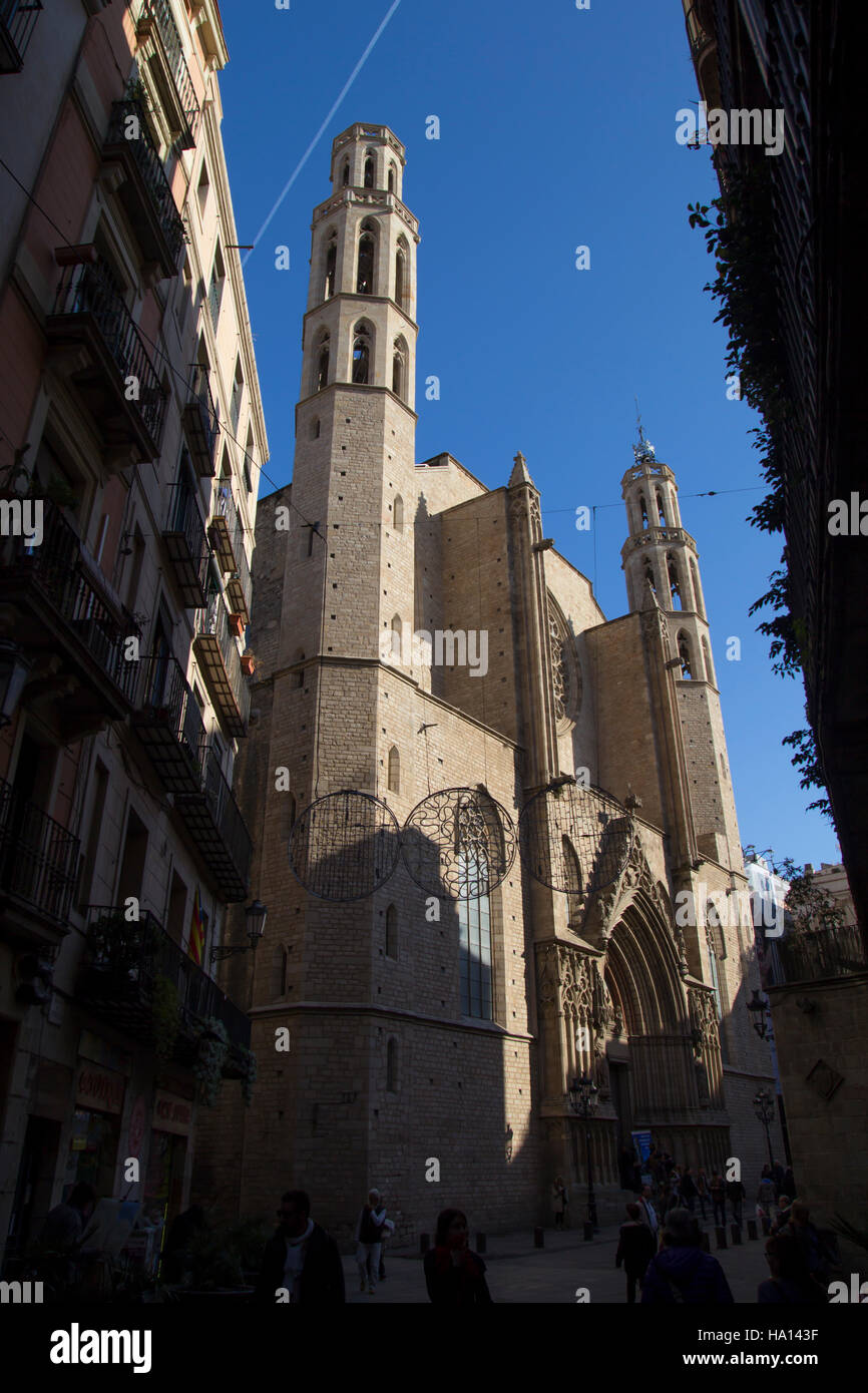 Santa Maria del Mar à Barcelone Banque D'Images