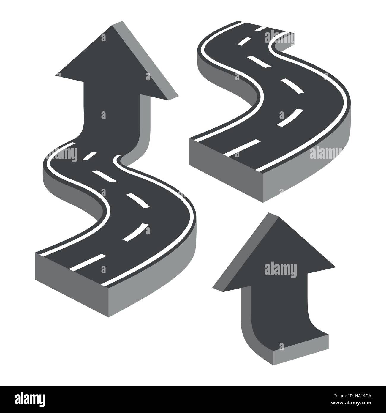 Les routes et les flèches Illustration de Vecteur