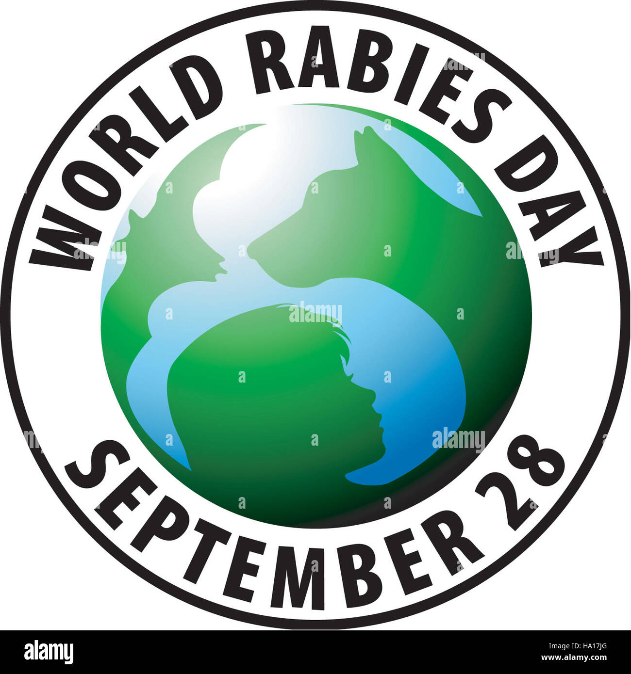 La Journée mondiale de la rage sensibilise à la prévention de la rage et à l'importance des vaccinations. Il encourage la coopération mondiale pour réduire la propagation de cette maladie évitable. Banque D'Images