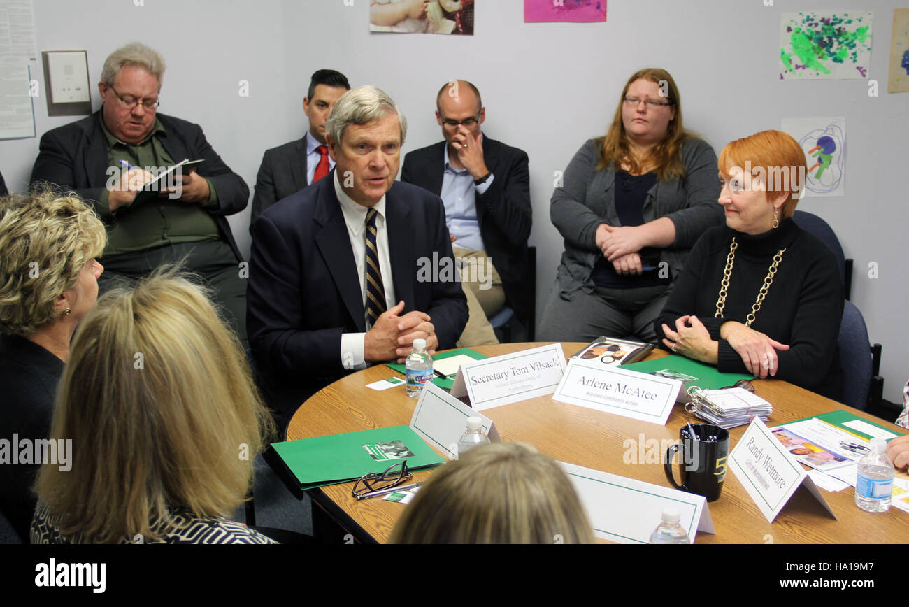 À Marshalltown, dans l'Iowa, une initiative de l'USDA se concentre sur la prise en charge des enfants et les problèmes de pauvreté dans les zones rurales, en promouvant des programmes locaux visant à améliorer les résultats économiques et la qualité de vie des enfants et des familles. Banque D'Images