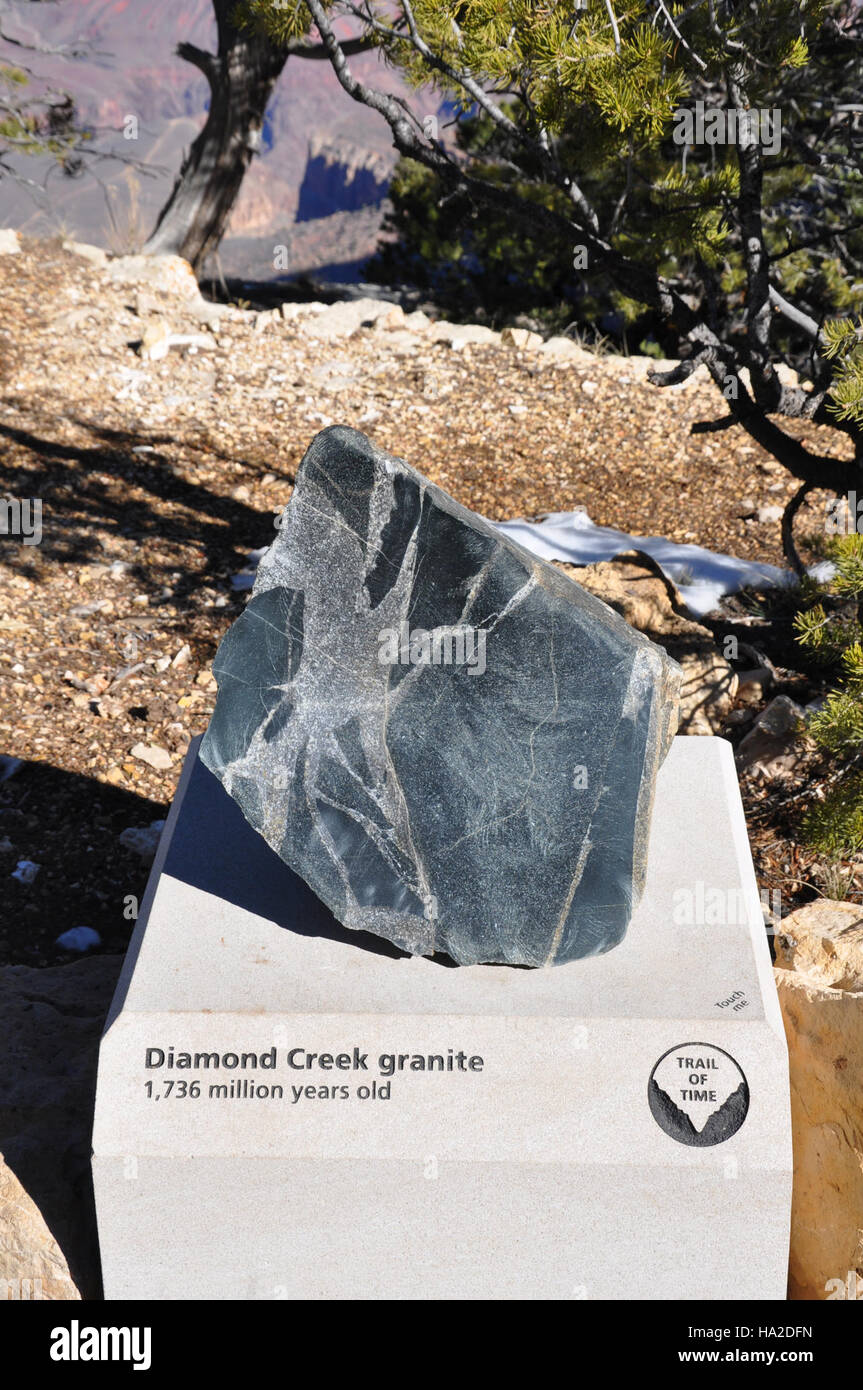 Grand Canyon Trail du temps - granit Diamond Creek Banque D'Images