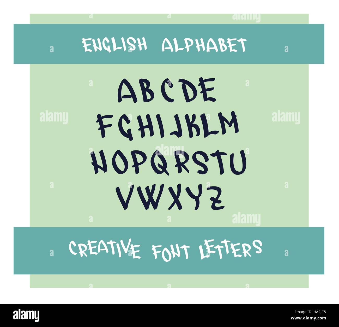 Les majuscules des lettres de l'alphabet anglais. Caractères de police manuscrite des symboles. Vector illustration. Lettres de création pour vos idées de conception. Illustration de Vecteur
