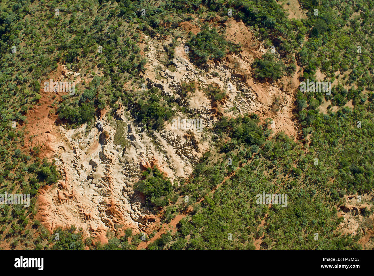L'érosion causée par la déforestation (antenne) Banque D'Images