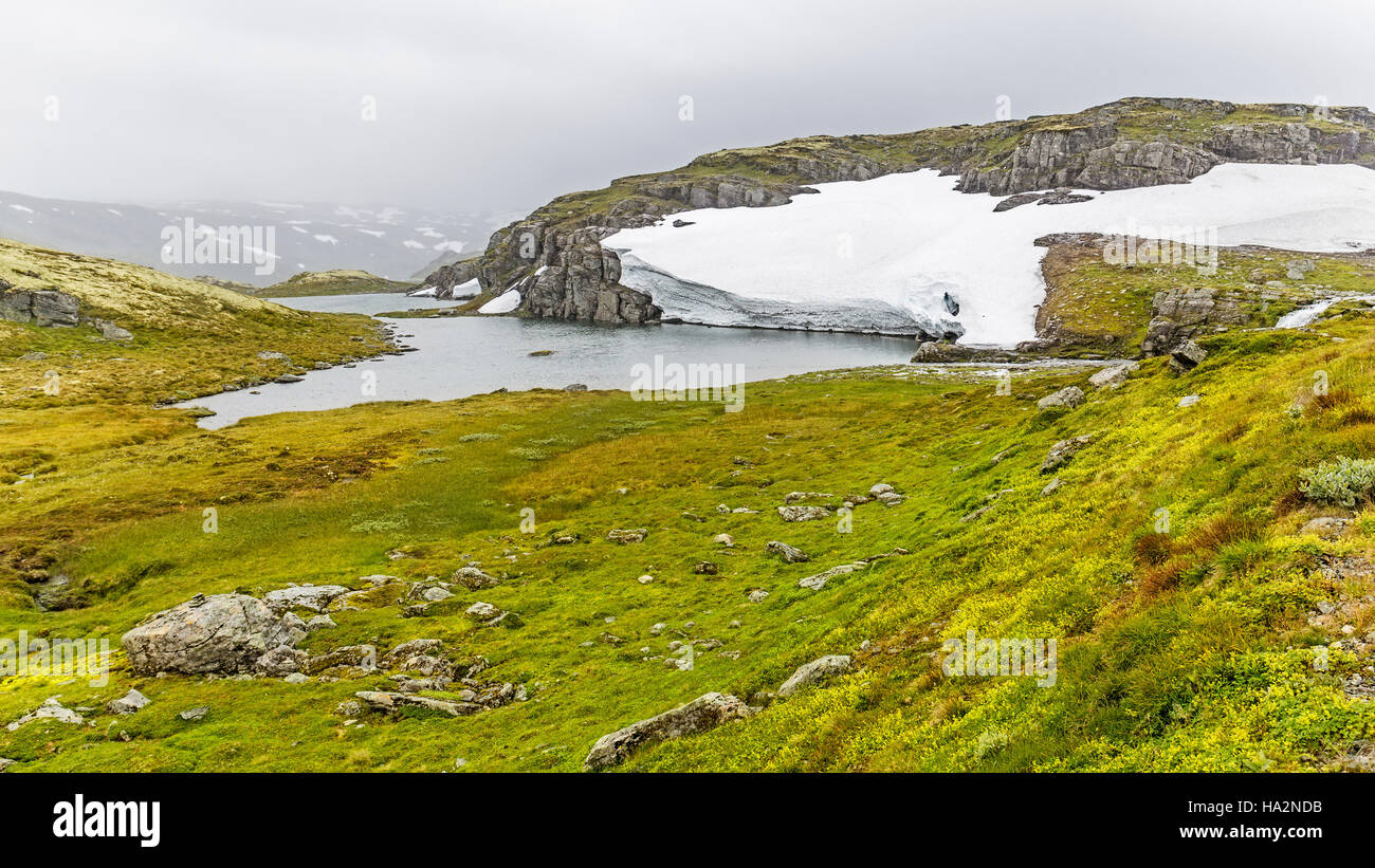 Paysage autour de Aurlandsfjellet Route touristique nationale en Norvège Banque D'Images