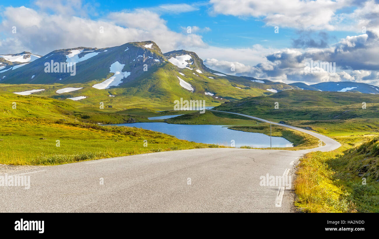 Le Vikafjellsvegen Route touristique nationale de Vik, Norvège Banque D'Images