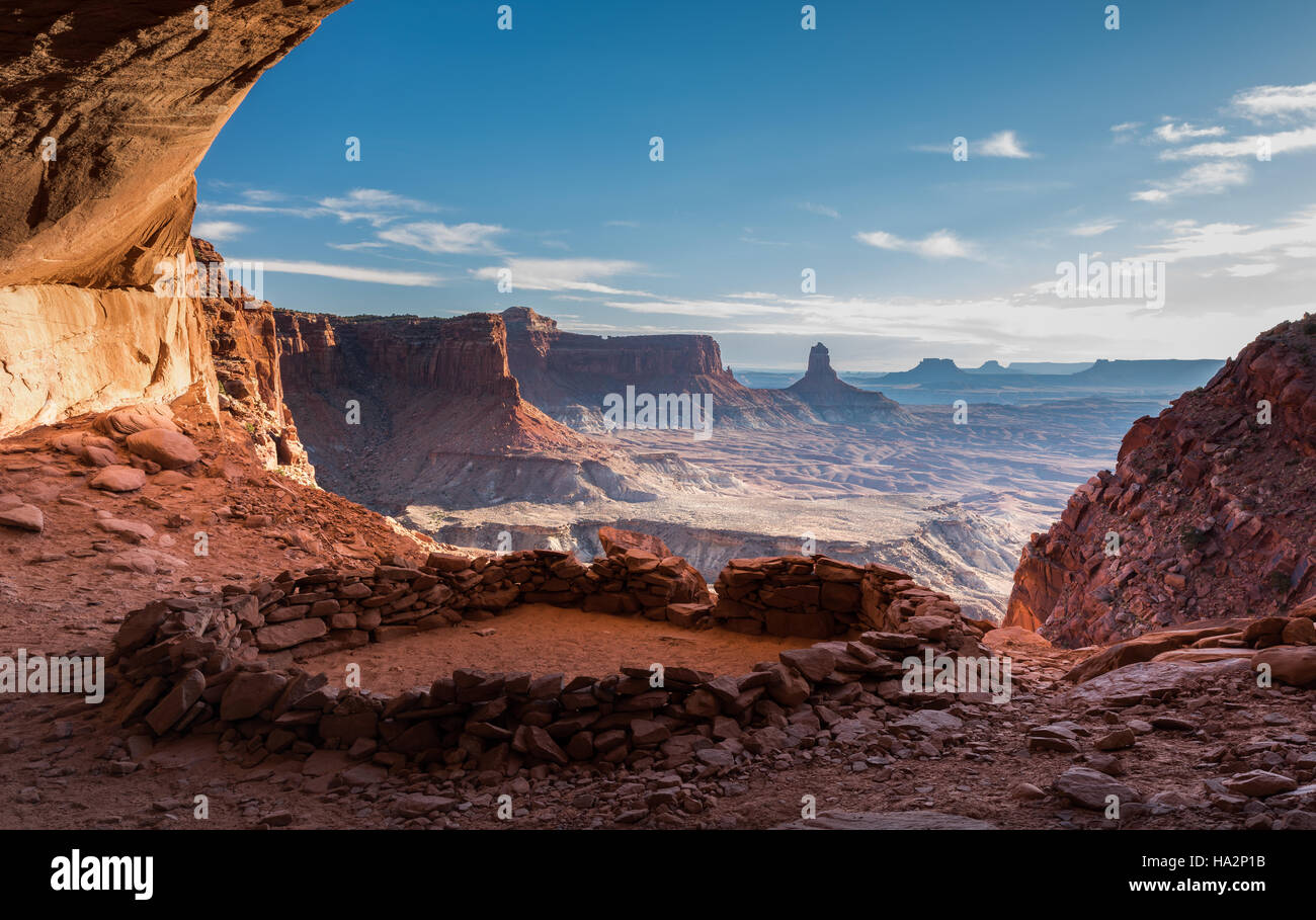 False Kiva, Canyonlands National Park, Utah Banque D'Images