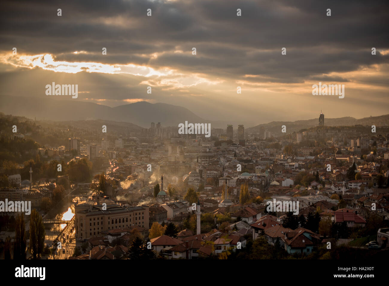 Sur les toits de la ville, Sarajevo, Bosnie et Herzégovine Banque D'Images