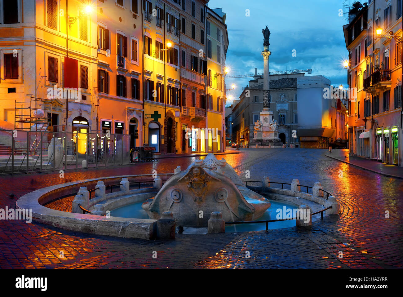 Vue sur la Piazza di Spagna à Rome, Italie Banque D'Images