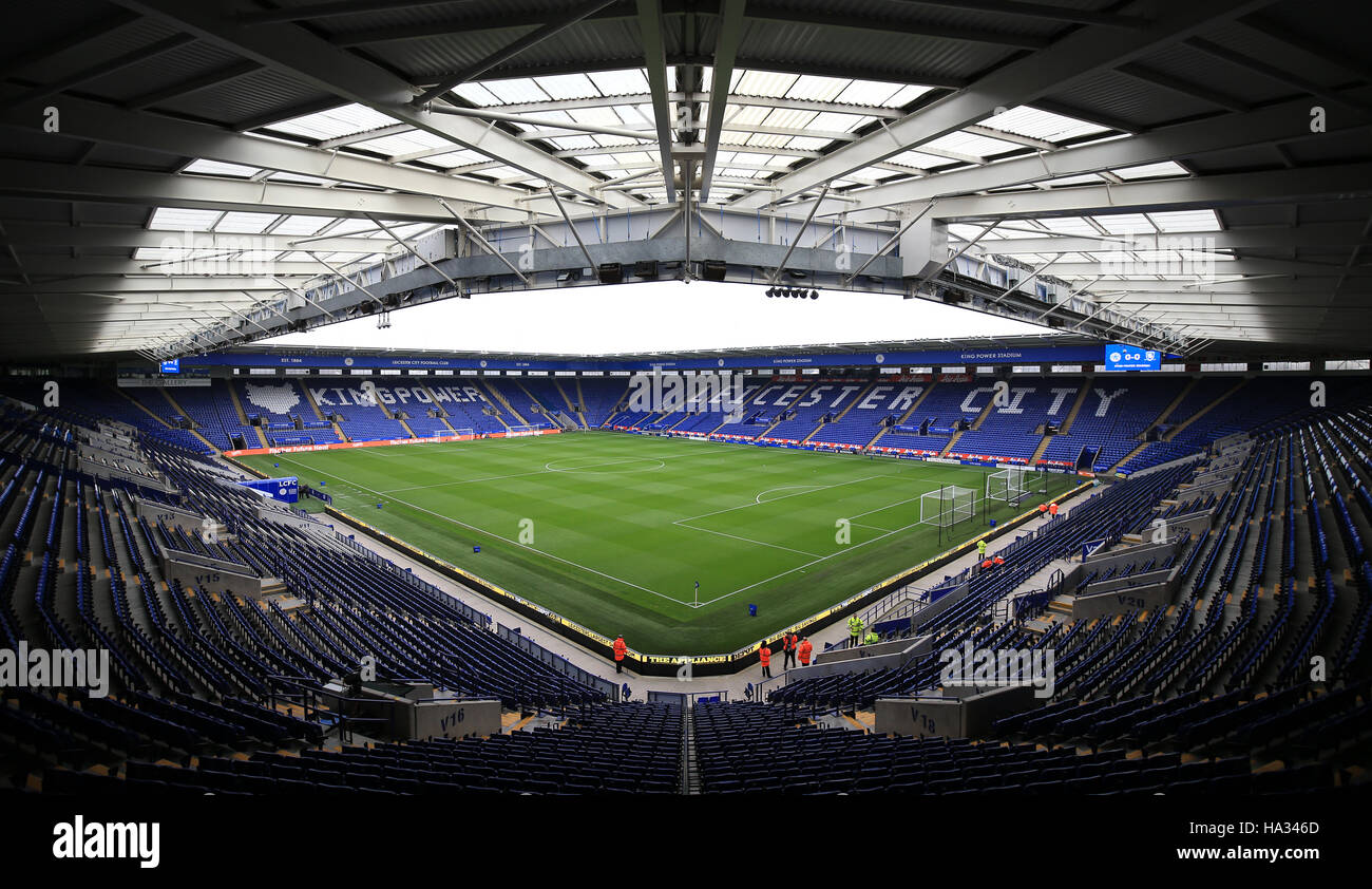 Une vue générale à l'intérieur de la King Power stadium avant la Premier League match à la King Power Stadium, Leicester. Banque D'Images