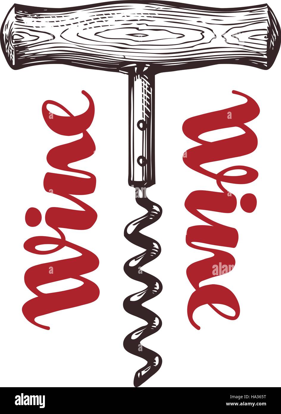 Tire-bouchon à vin. Vector illustration Illustration de Vecteur