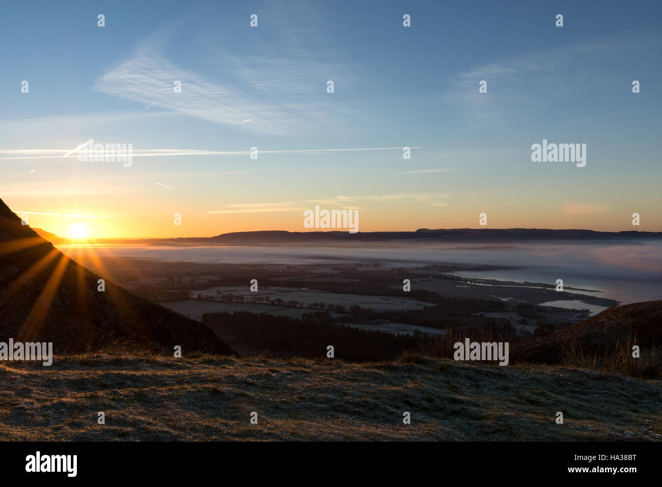 Lever de soleil sur l'Ecosse Royaume-uni Balmaha Banque D'Images