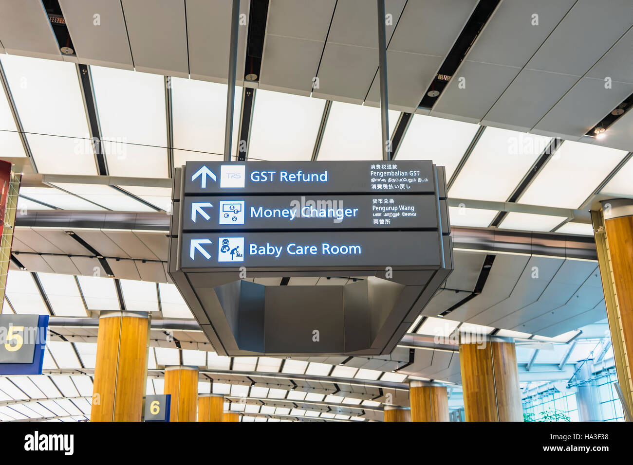 L'aéroport international de l'information signe - peut utiliser pour afficher ou un montage sur produit Banque D'Images