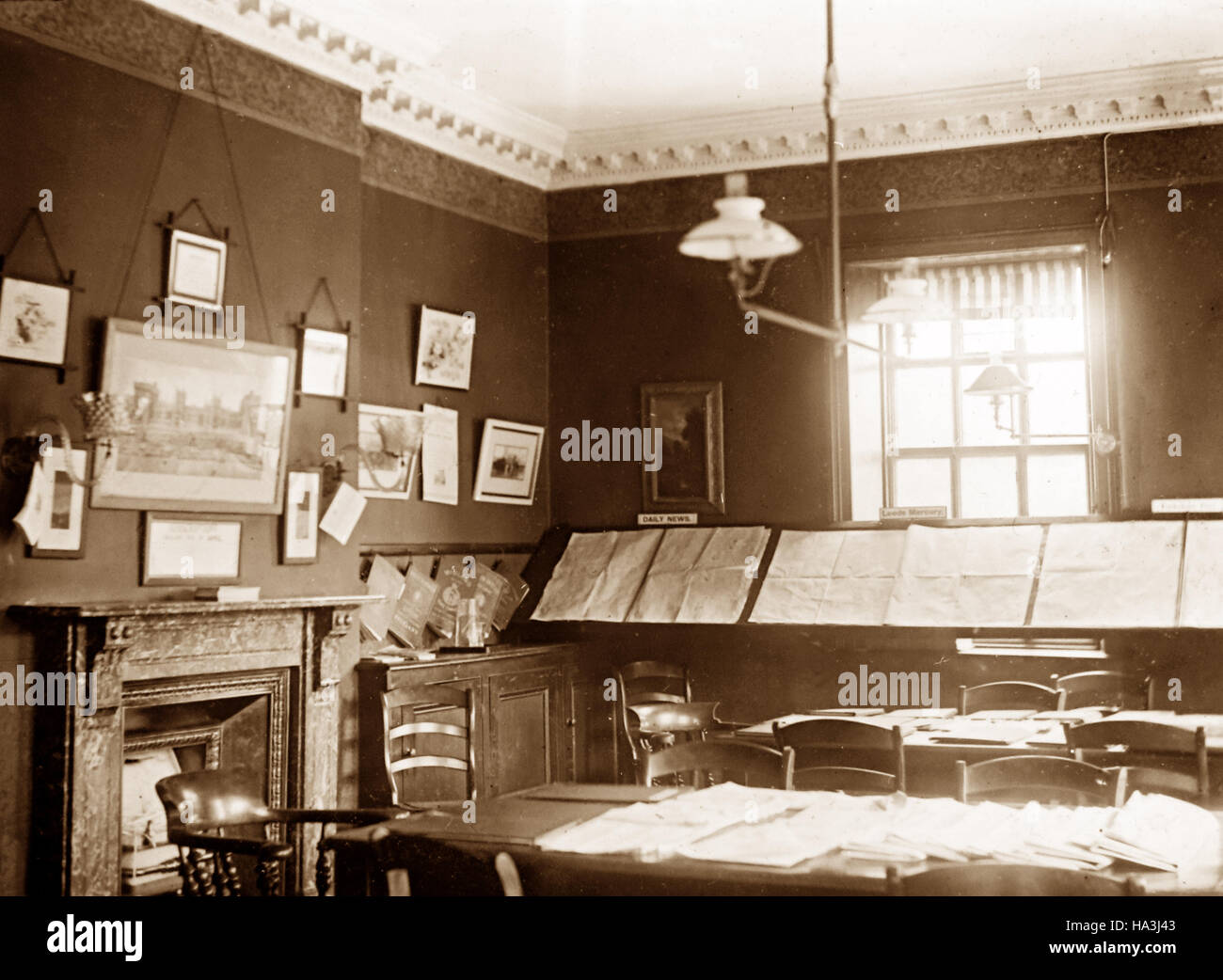 Salle de lecture du YMCA, Wakefield pendant la WW1 Banque D'Images