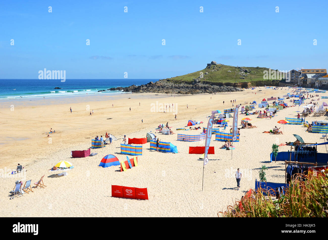 Porthmeor beach à St.Ives, Cornwall, UK Banque D'Images