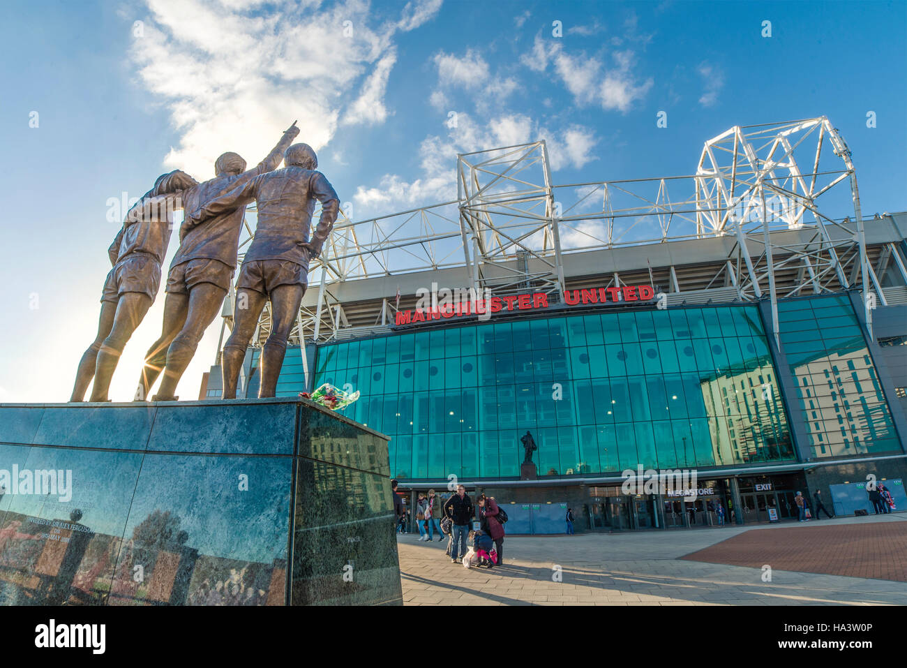 Terrain de football Old Trafford, domicile du Manchester United Banque D'Images