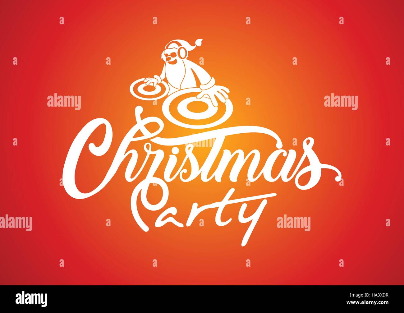Party de Noël et DJ Santa , Vector Illustration Illustration de Vecteur