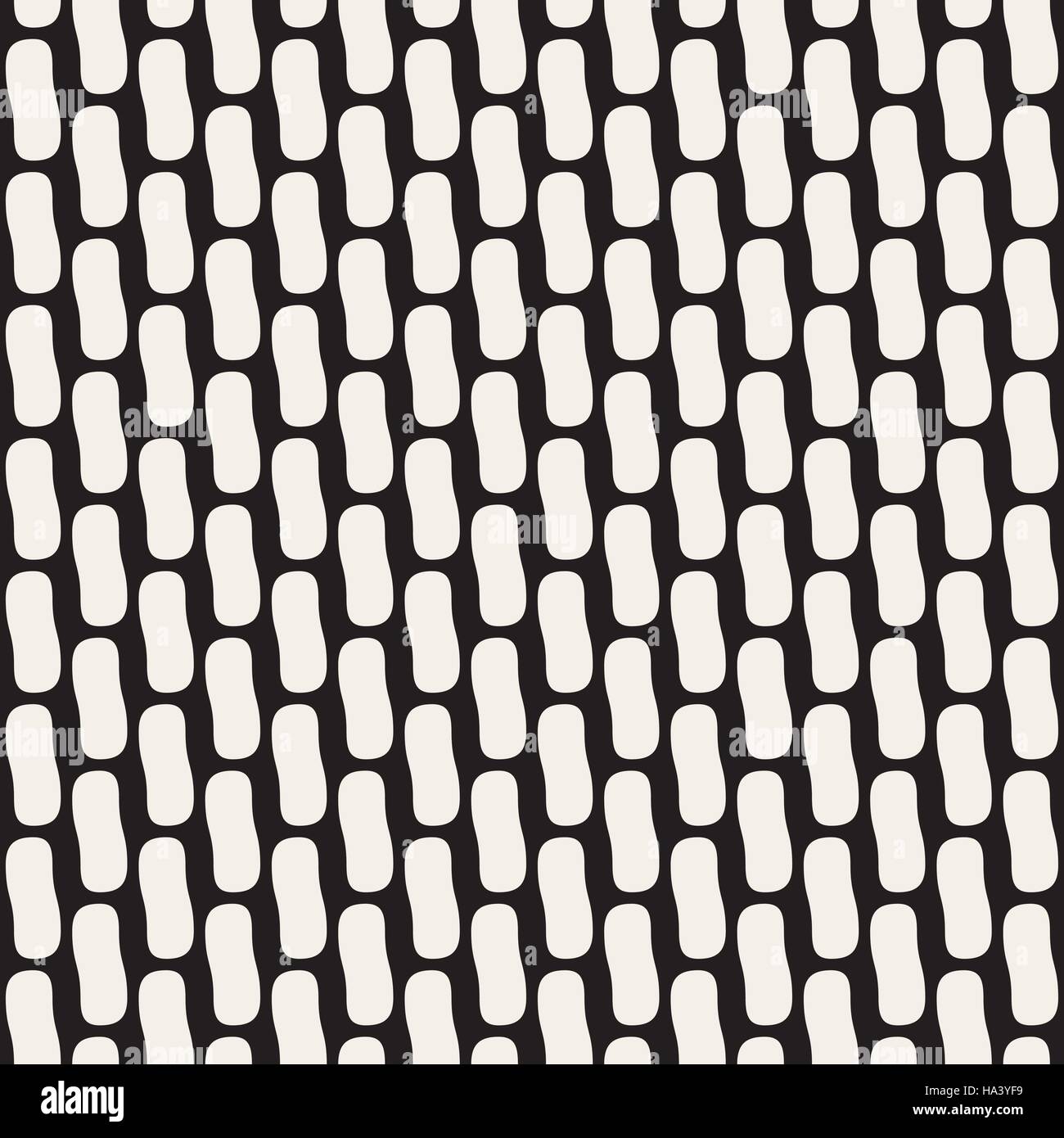 Seamless Vector noir et blanc motif de lignes arrondies Illustration de Vecteur