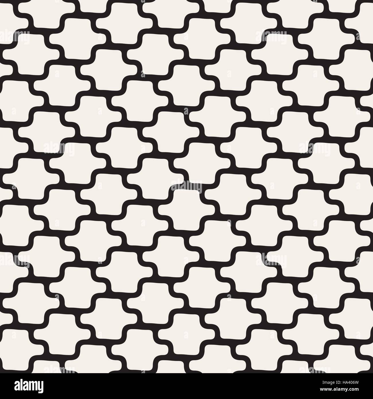 Seamless Vector arrondi noir et blanc motif géométrique Illustration de Vecteur