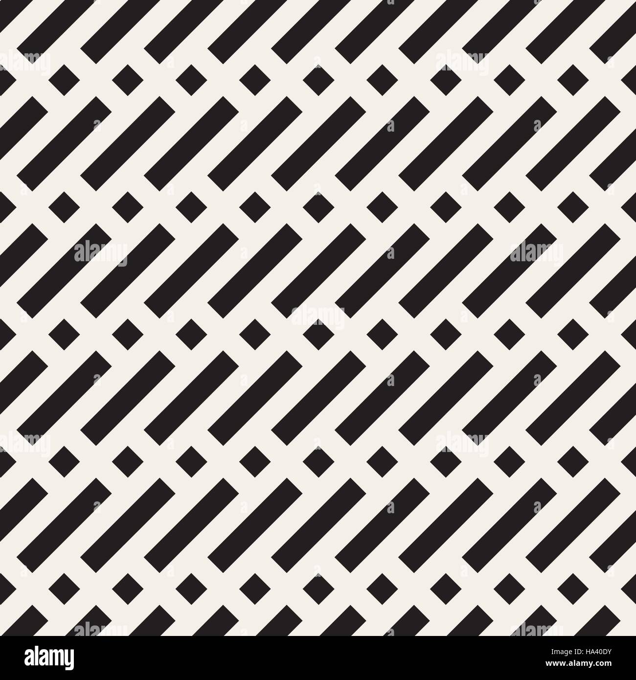 Seamless Vector noir et blanc Lignes diagonales motif géométrique Illustration de Vecteur
